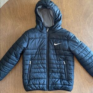 Nike Kids Black Hooded Puffer Jacket